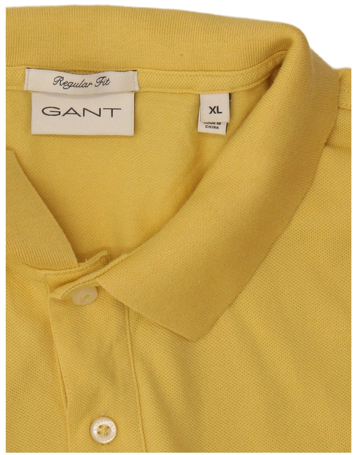 GANT Herren-Poloshirt mit normaler Passform, XL, gelbe Baumwolle