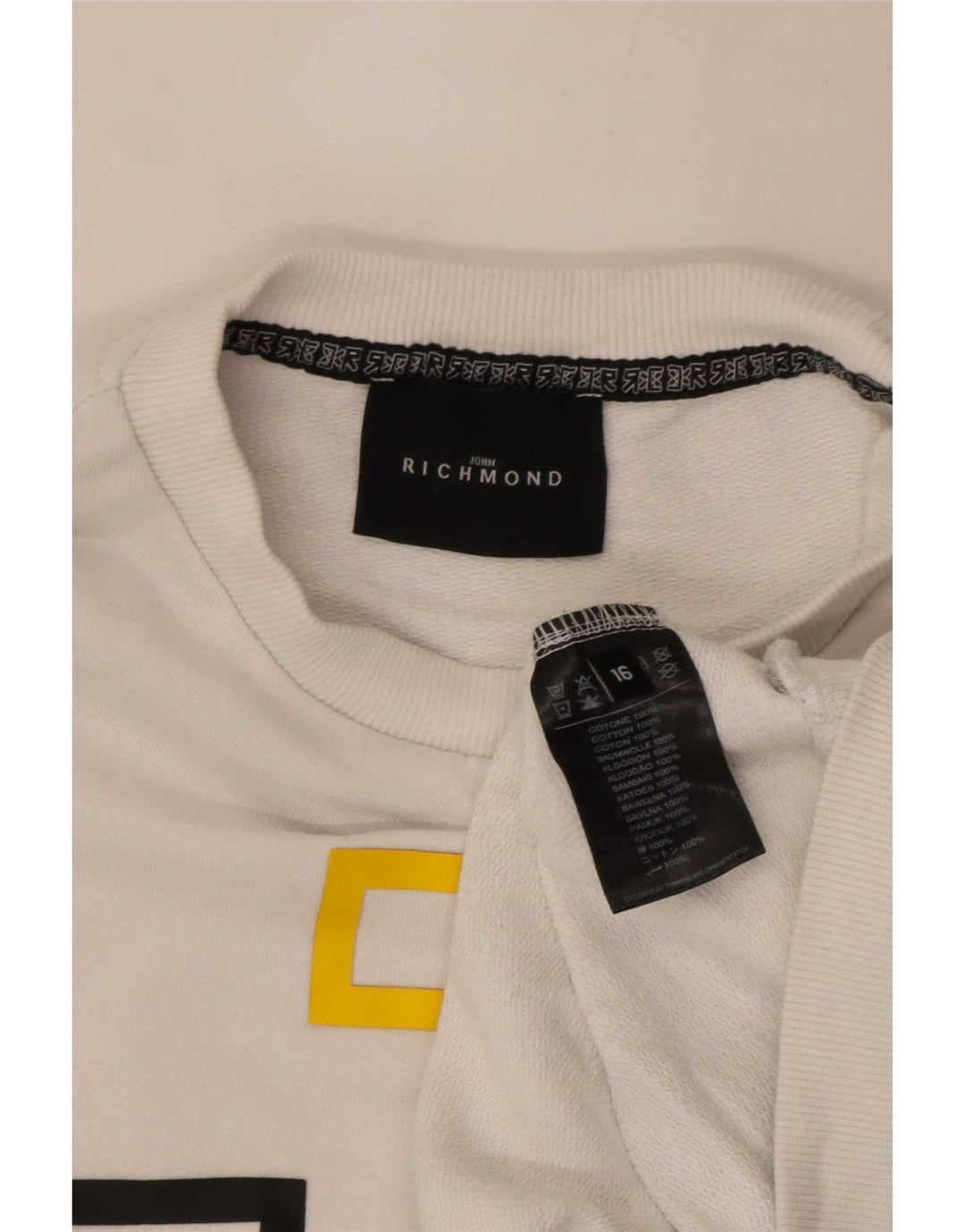 Richmond Jungen-Sweatshirt mit Grafik, 15–16 Jahre, weiße Baumwolle