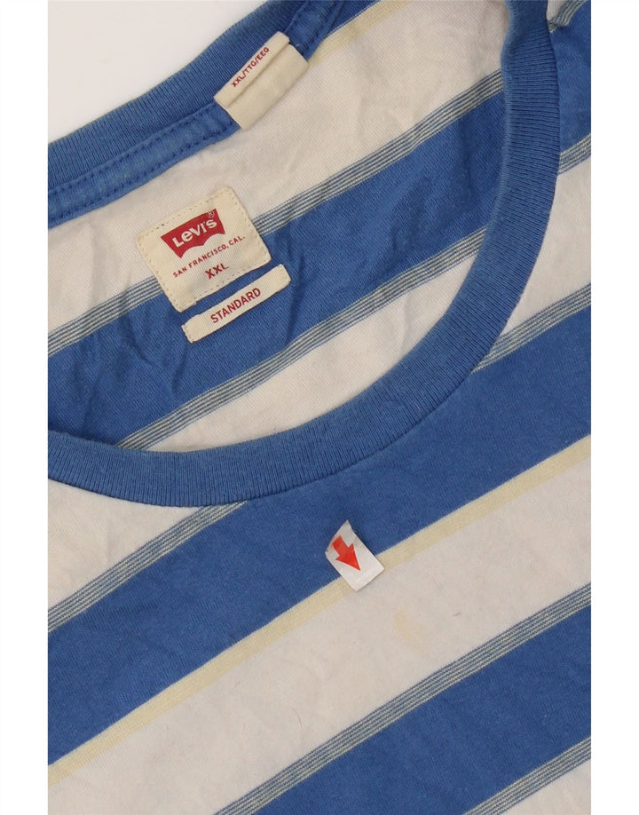 Levi's Herren Standard T-Shirt Top 2XL blau gestreift aus Baumwolle