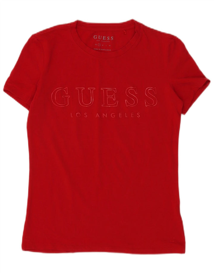 Guess Grafik-T-Shirt für Damen, UK 10, Größe S, Rot