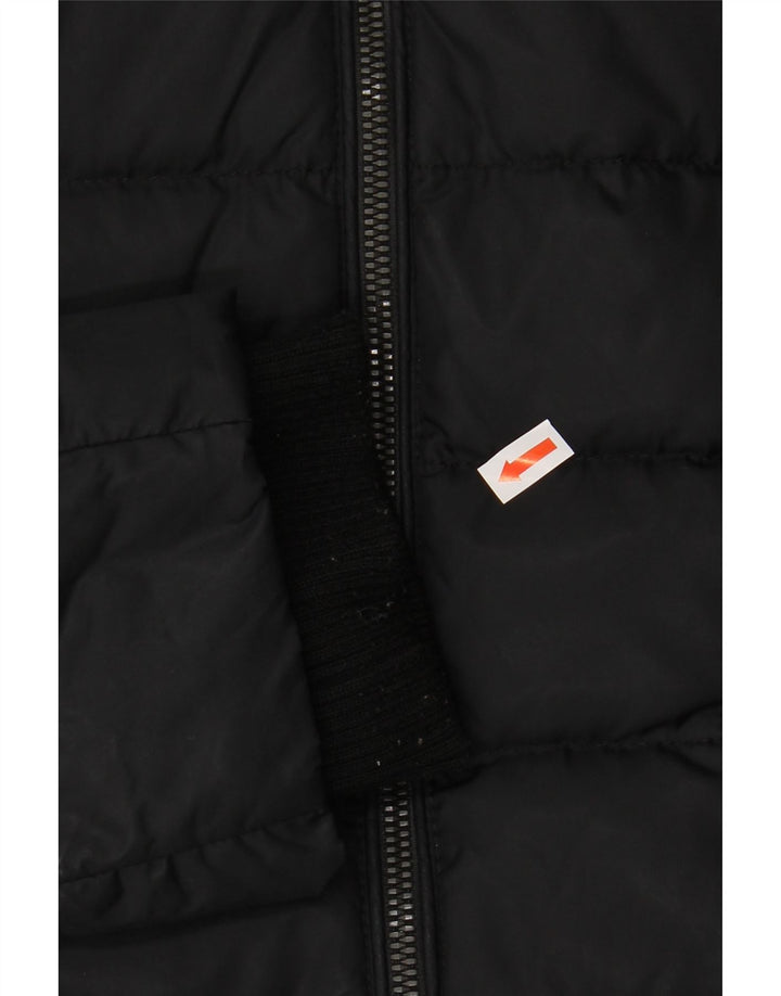 TOMMY HILFIGER Womens Hooded Padded Jacket UK 10 Small Black Polyester