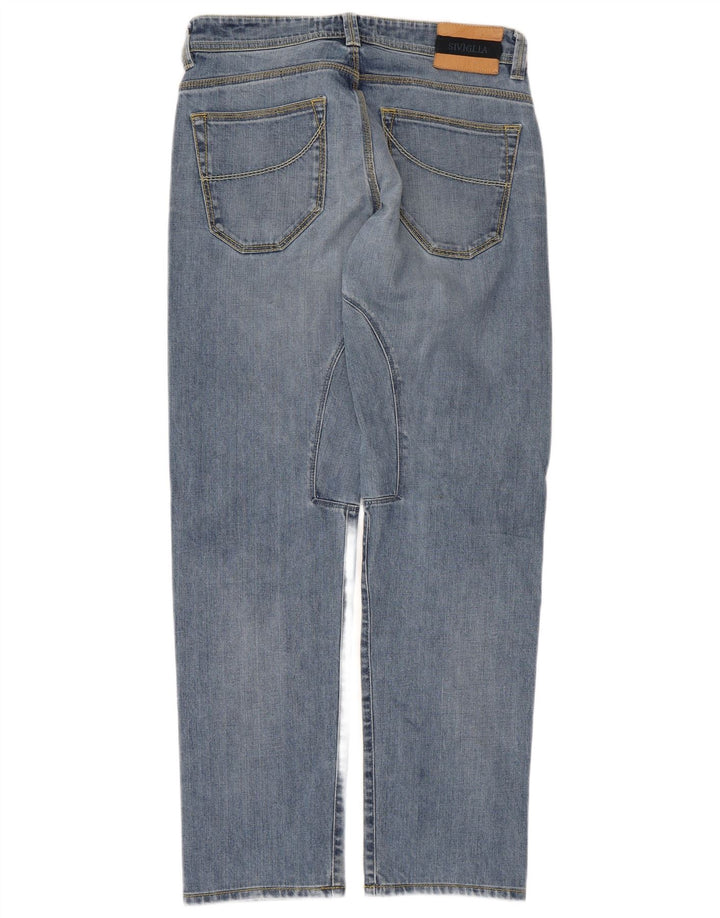 SIVIGLIA Herren Straight Jeans W33 L30 Blaue Baumwolle