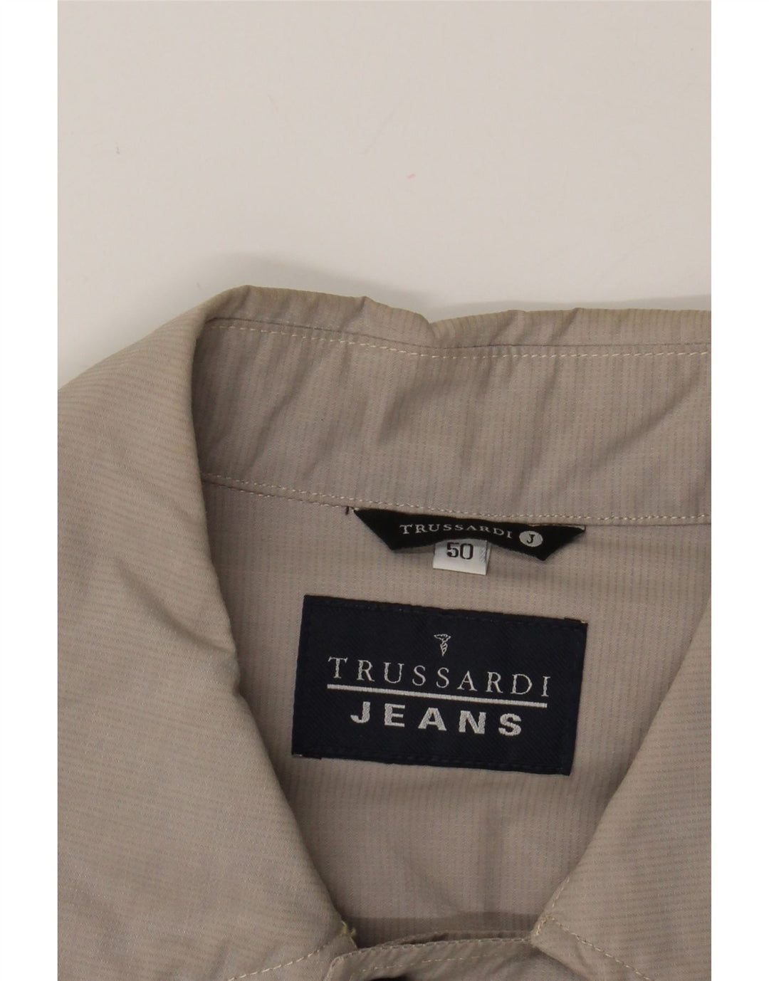 TRUSSARDI JEANS Mens Overcoat IT 50 Large Grey Vintage Trussardi Jeans and Second-Hand Trussardi Jeans from Messina Hembry 