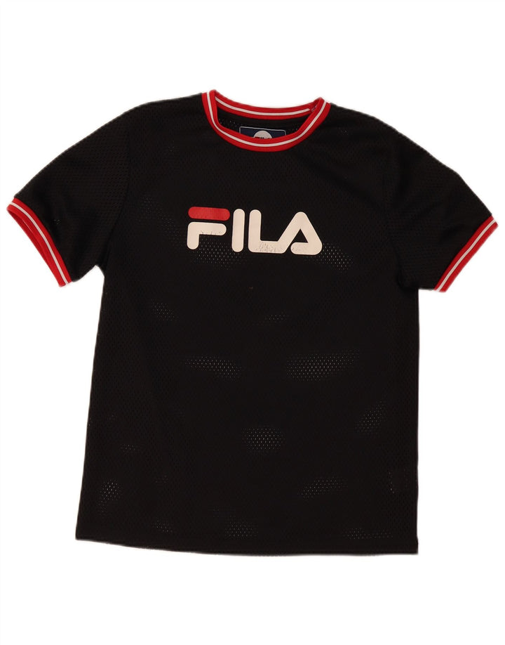 FILA Grafik-T-Shirt für Jungen, 13–14 Jahre, schwarzes Polyester
