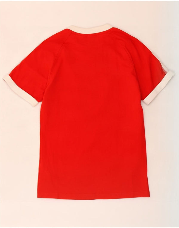 Adidas Herren T-Shirt Top Small Rot Colourblock Baumwolle