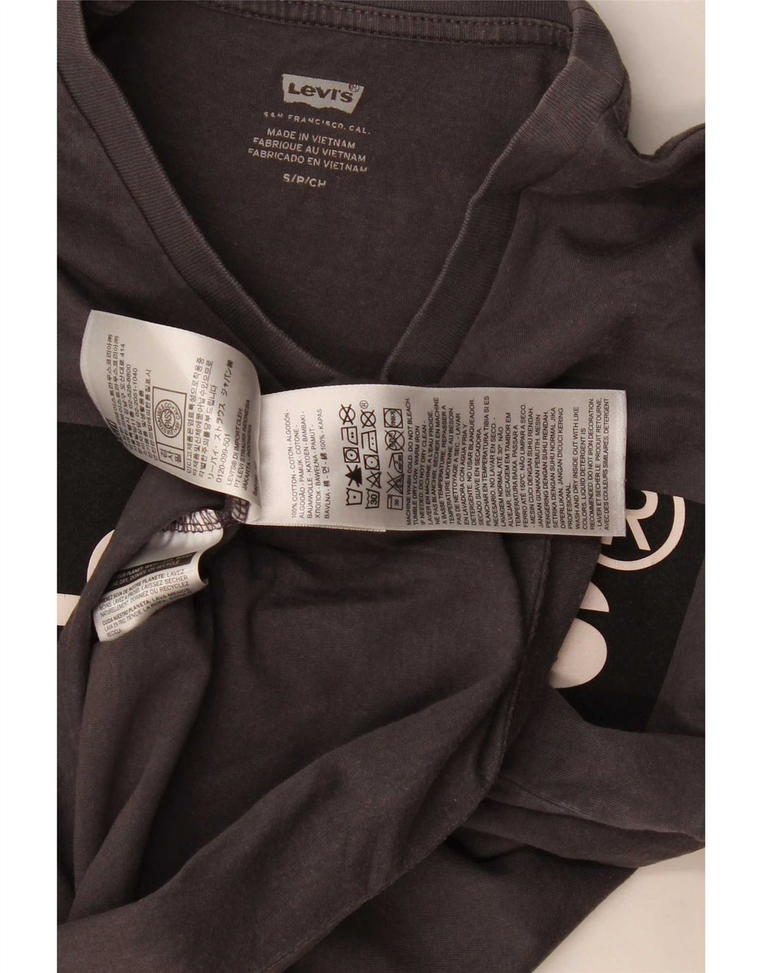 Levi's Herren-T-Shirt mit Grafik, Größe S, graue Baumwolle
