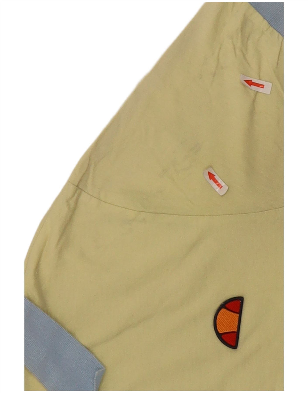 Ellesse Herren-Poloshirt, groß, gelbe Colourblock-Baumwolle