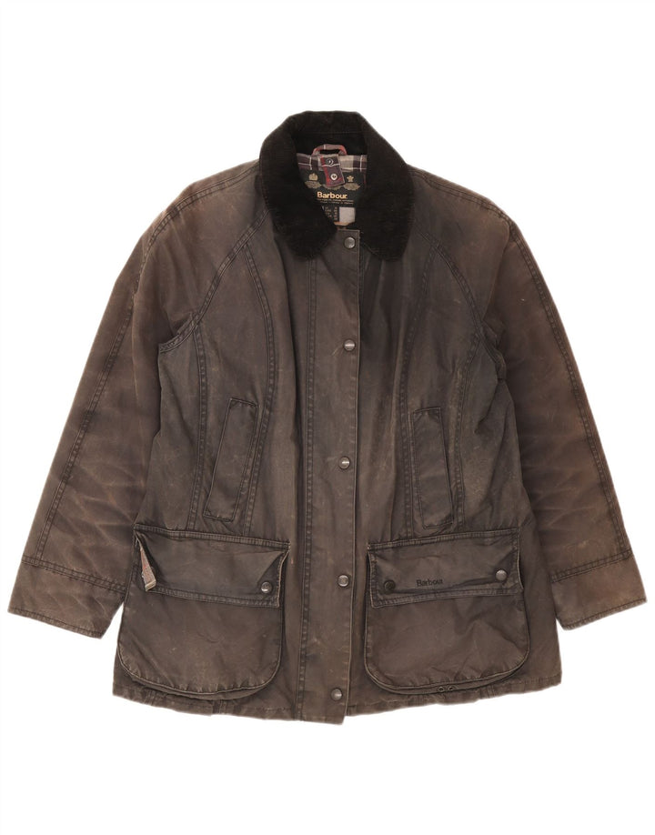 Barbour Damenjacke aus gewachster Baumwolle, UK 14, Größe L, Grau