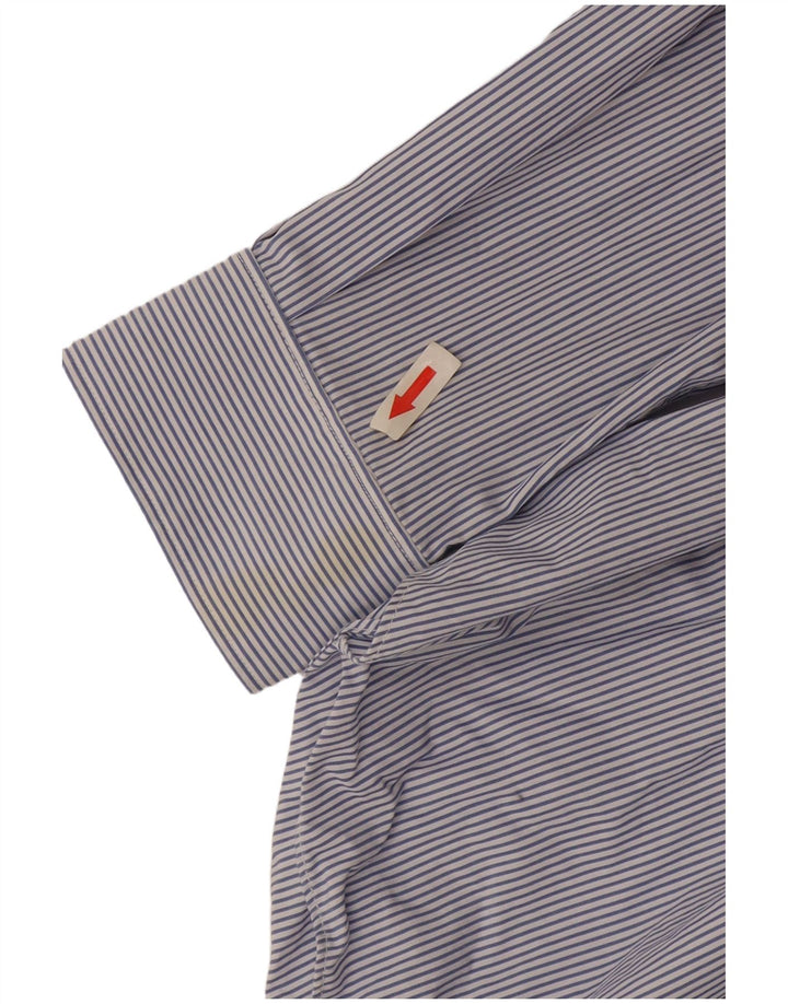 Massimo Dutti Herrenhemd Größe 44 17 1/2 XL Blauer Nadelstreifen