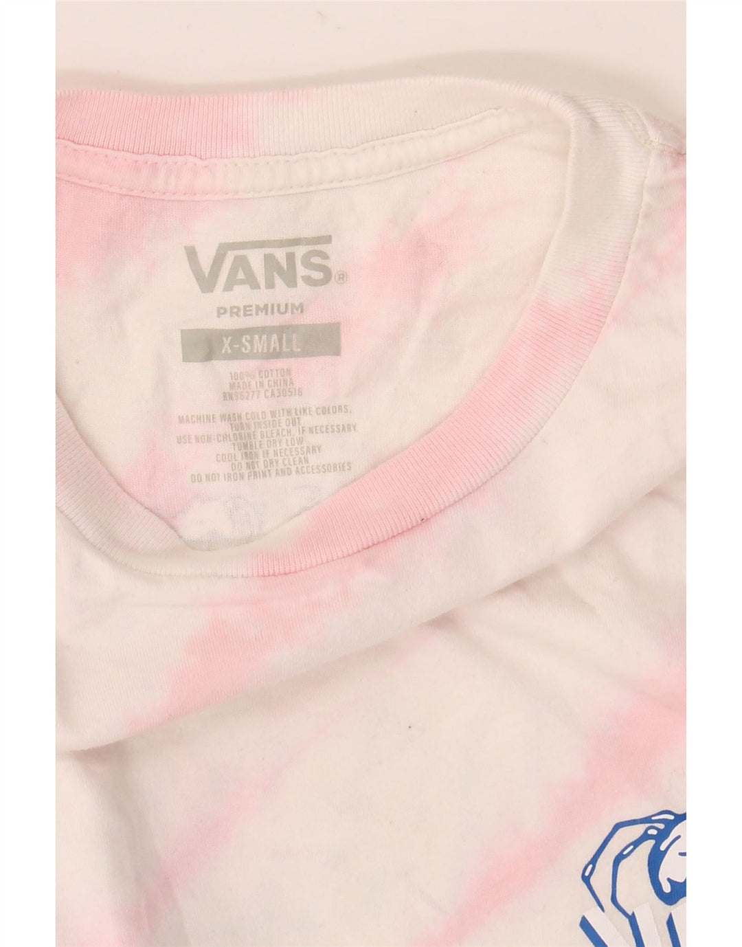 Vans Herren Premium Top Langarm XS Weiße Batik-Baumwolle