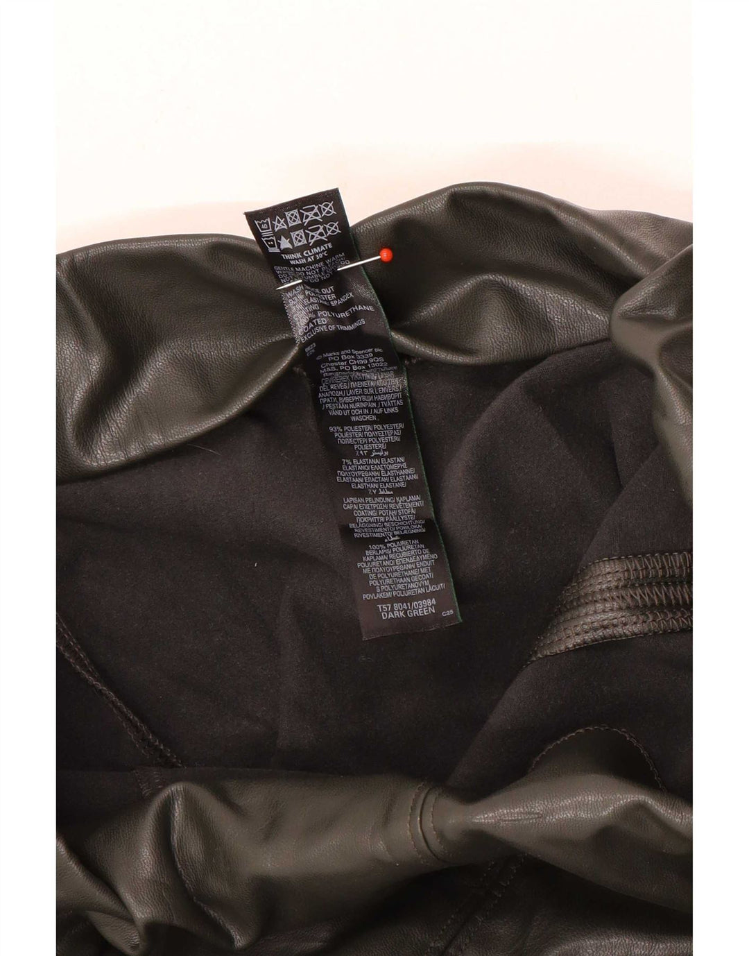 Marks & Spencer Damen-Leggings aus Kunstleder, UK 12, Mittelgrün