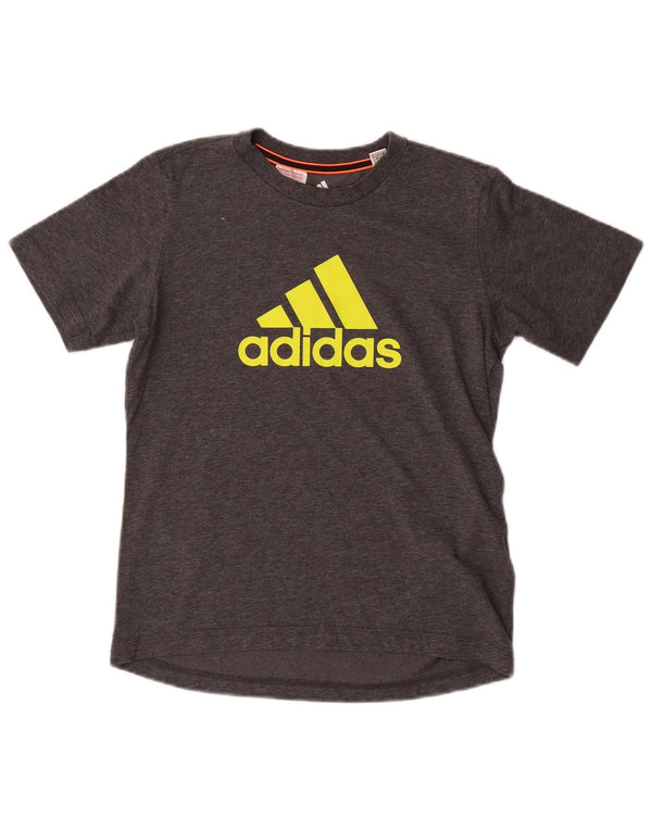 Adidas T-Shirt mit Grafik für Jungen, 11–12 Jahre, graue Baumwolle