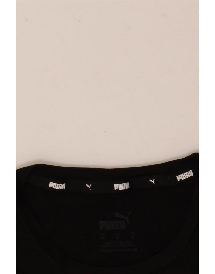 Puma Damen Graphic T-Shirt Top UK 14 Medium Schwarz
