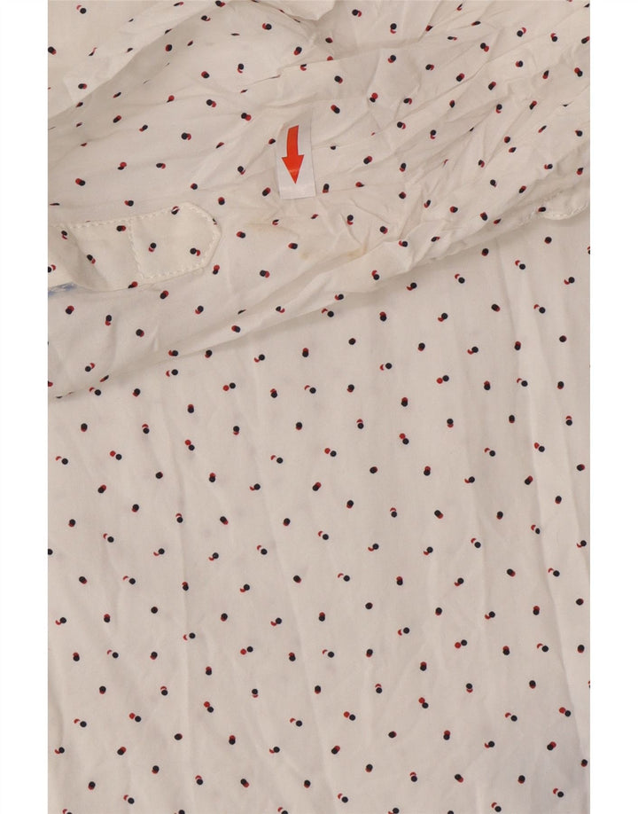 Tommy Hilfiger Damen-Hemd UK 16, groß, weiß geflecktes Lyocell
