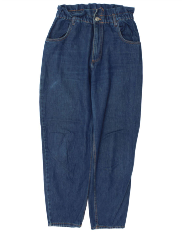Zara Damen High Waist Tapered Jeans Medium W30 L27 Blau