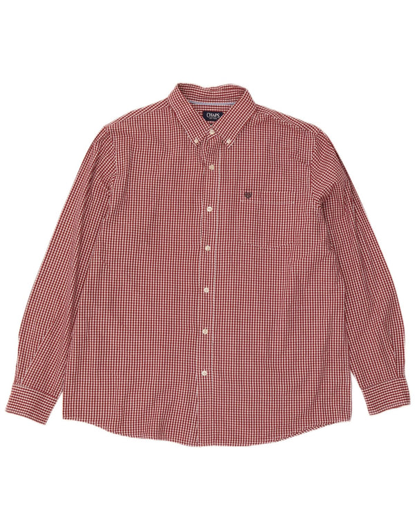 Chaps Herrenhemd XL aus roter Gingham-Baumwolle