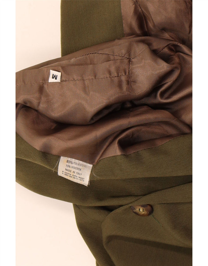 Vintage Herren 1-Knopf-Blazerjacke UK 38 Medium Khaki Polyester