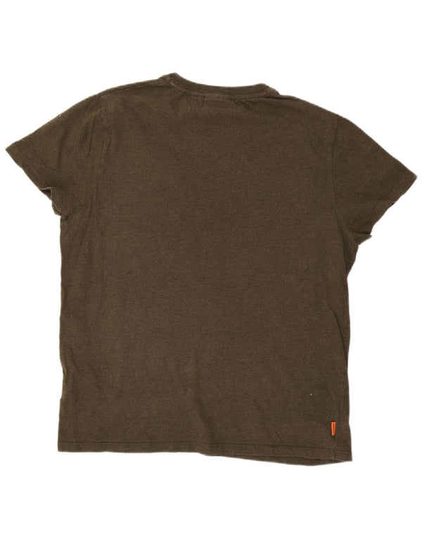 Superdry Herren T-Shirt Top 2XL Khaki Baumwolle