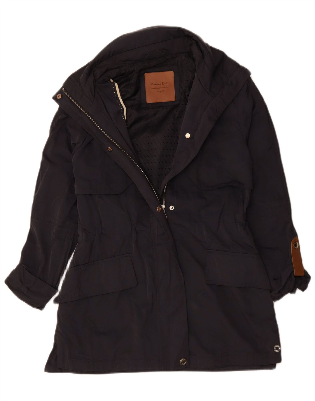 Massimo Dutti Damen Trenchcoat UK 6 XS Marineblaue Viskose