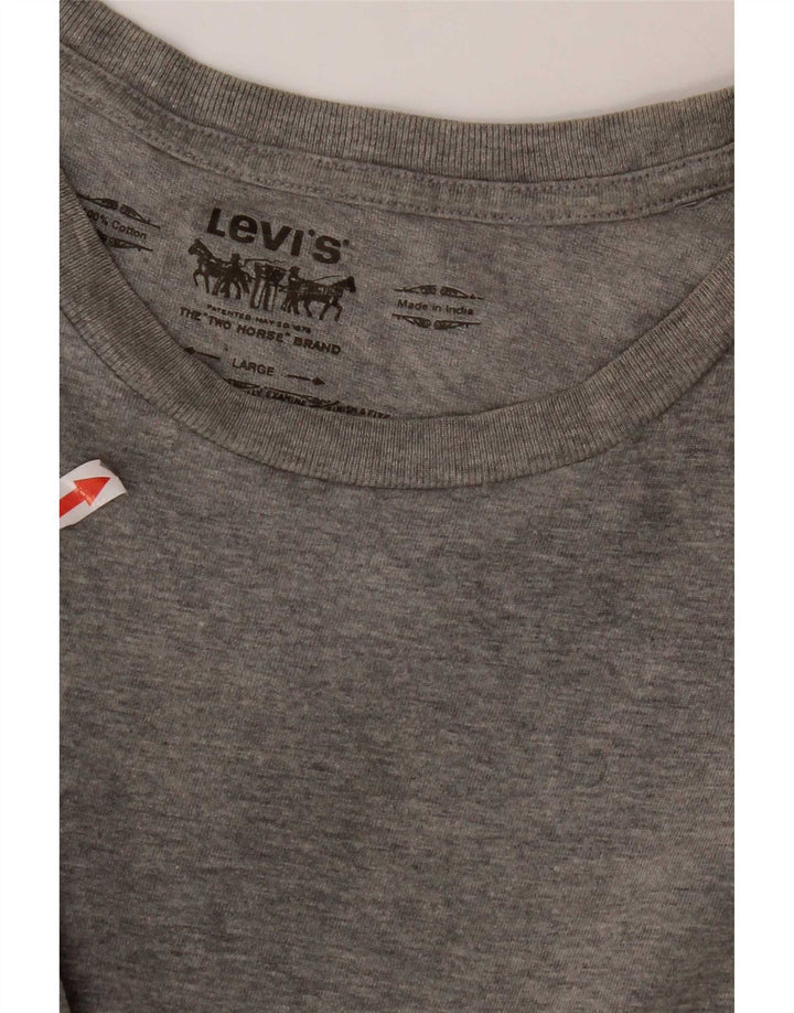 Levi's Herren T-Shirt Top Large Grau Baumwolle