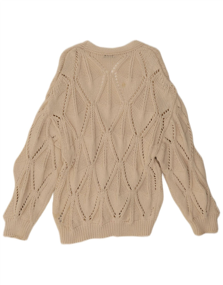 Zara Damen-Cardigan-Pullover UK 14 Mittelbeige Baumwolle