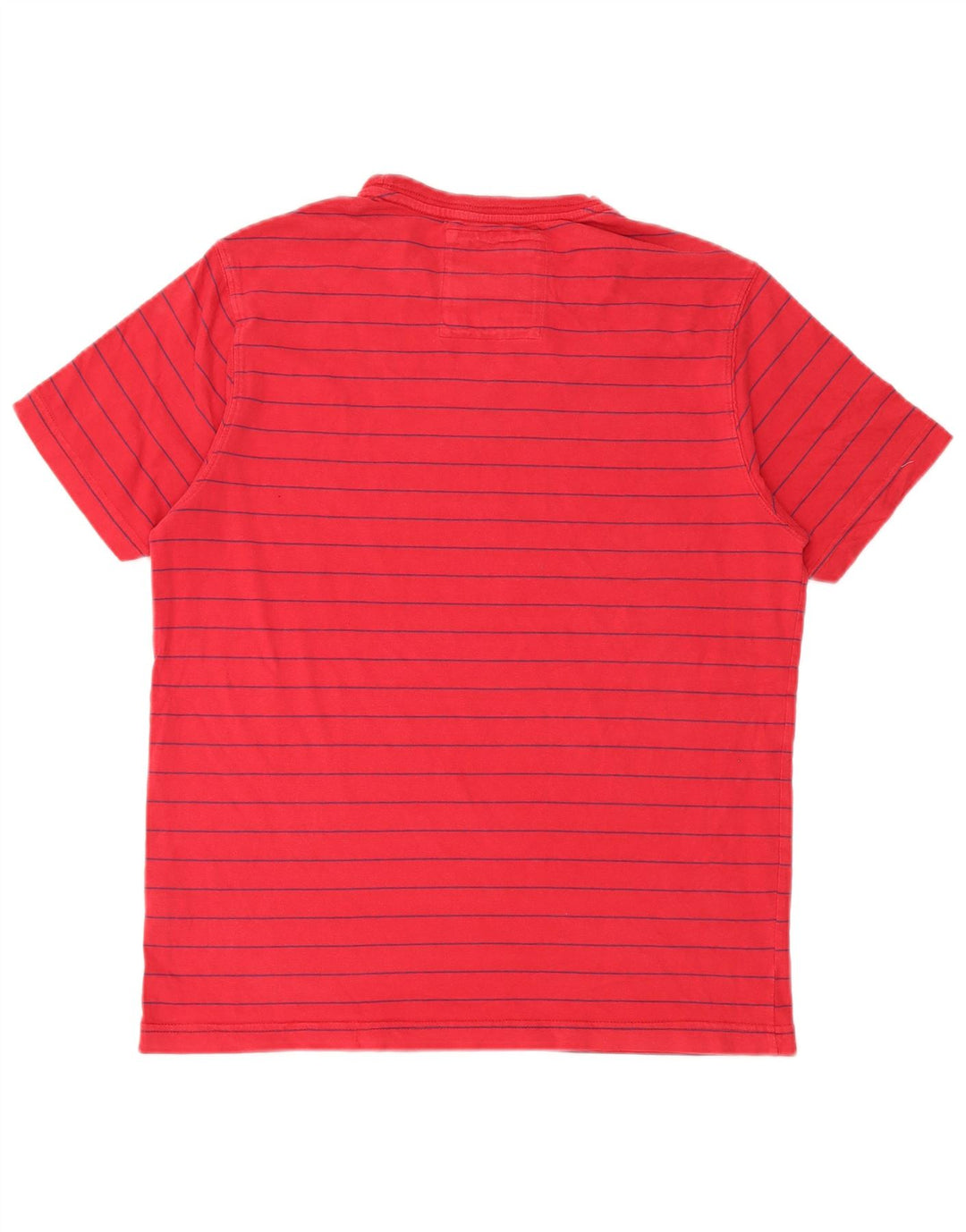 Crew Clothing Herren-T-Shirt-Oberteil, mittelrot, gestreift, Baumwolle