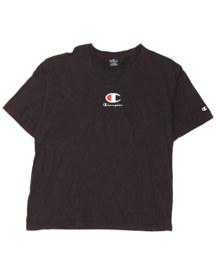 Champion Herren-T-Shirt mit Grafik, groß, aus schwarzer Baumwolle