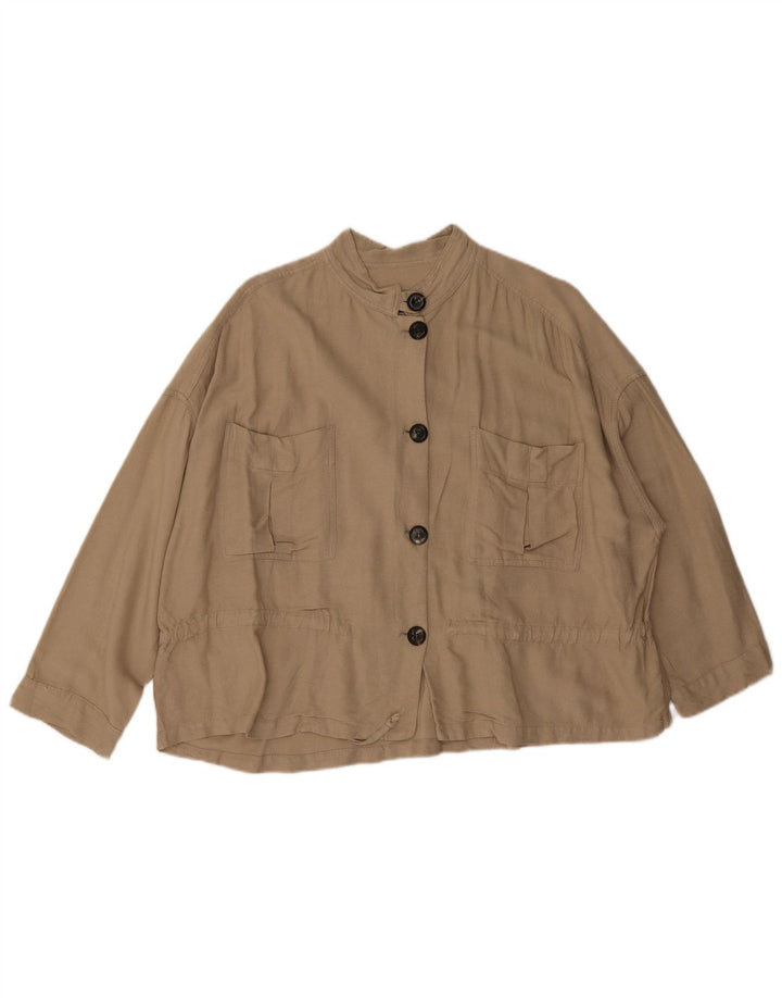 Übergroße Bomberjacke mit 3/4-Ärmeln von Zara, Gr. 14, Mittelbeige