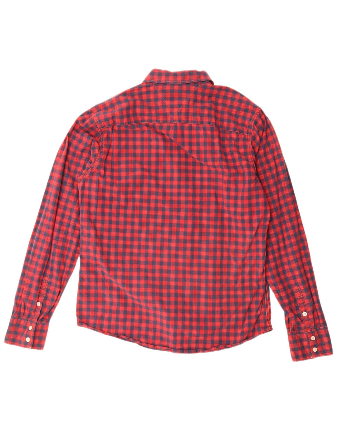 Tommy Hilfiger Herrenhemd, groß, rot kariert, Baumwolle