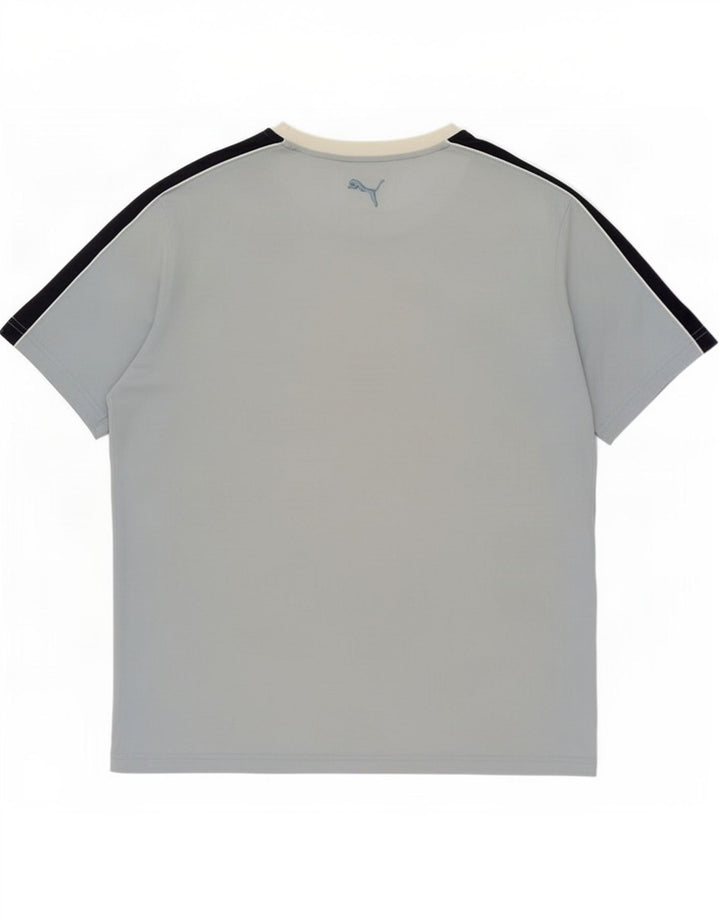 Puma Herren Grafik-T-Shirt-Oberteil, groß, blau, Farbblock