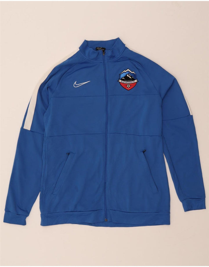 NIKE Womens Dri Fit Tracksuit Top Jacket UK 16 Large Blue Colourblock Vintage Nike and Second-Hand Nike from Messina Hembry 