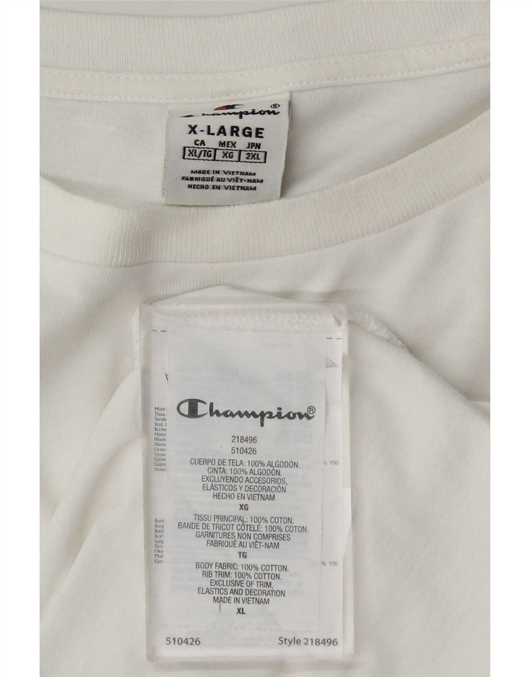 Champion Herren T-Shirt Top XL Weiße Baumwolle