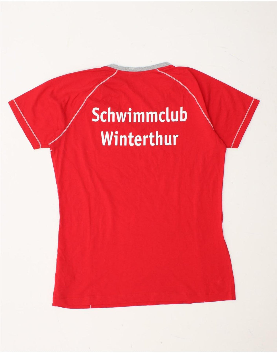 ARENA Womens Graphic T-Shirt Top UK 14 Mittelrote Baumwolle