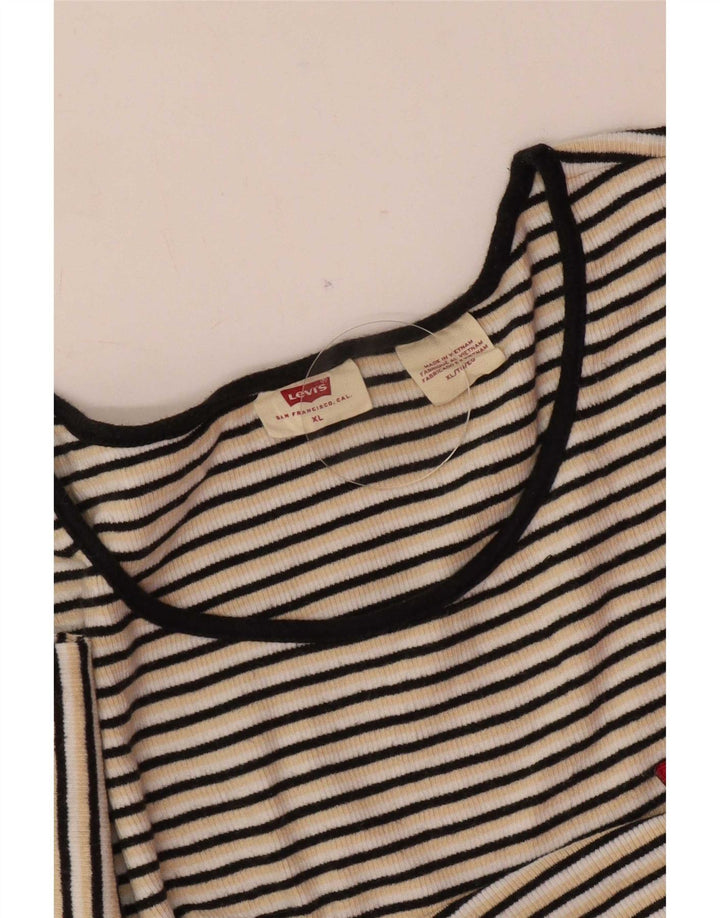 Levi's Damen T-Shirt Top UK 18 XL Mehrfarbig gestreift