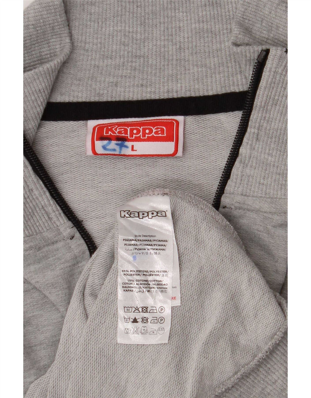 Kappa Herren-Trainingsanzug-Top-Jacke, großes graues Farbblock-Polyester