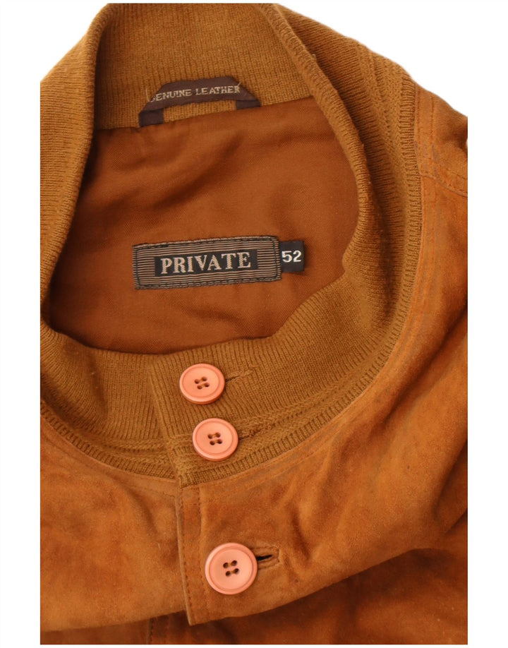 Private Herren Wildleder Bomberjacke IT 52 XL Braunes Leder