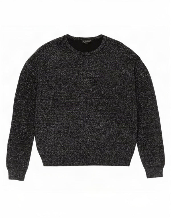 Topshop Damen-Pullover in Übergröße mit Rundhalsausschnitt, Gr. 10, Größe S, Schwarz gefleckt