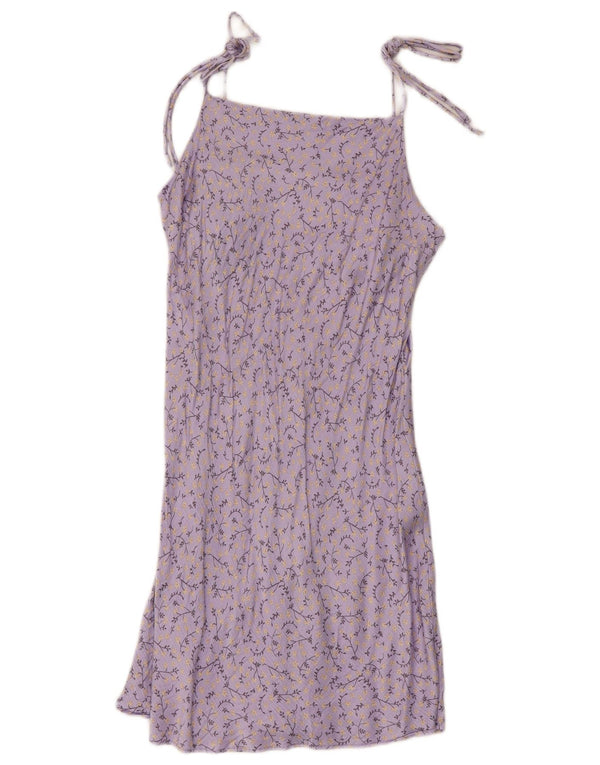 Zara Damen Sommerkleid UK 12 Medium Purple Floral