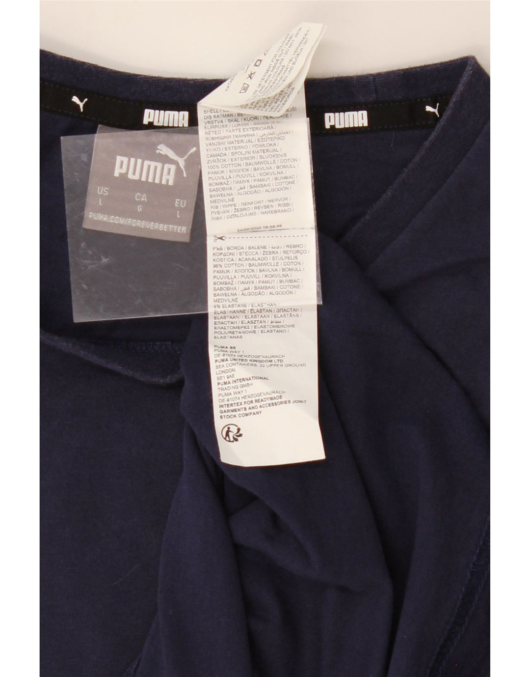 PUMA Mens T-Shirt Top Large Navy Blue Cotton Vintage Puma and Second-Hand Puma from Messina Hembry 