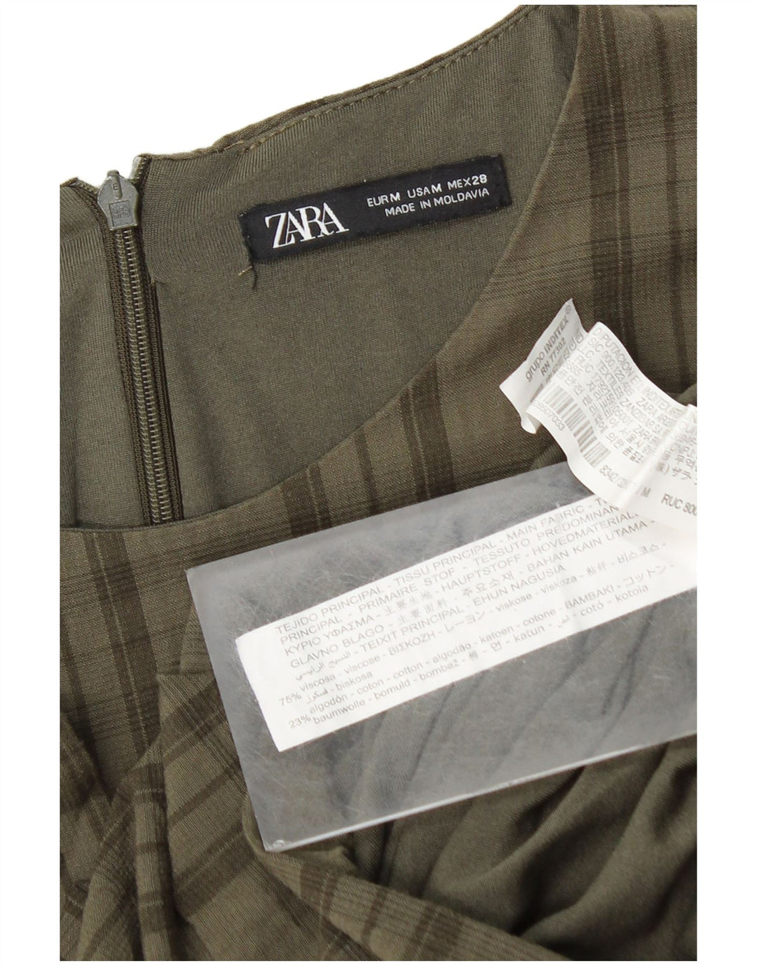 Zara Damen-Etuikleid mit 3/4-Ärmeln, Gr