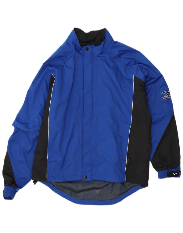 Mizuno Herren Racer Jacke UK 40 Großes blaues Colourblock-Polyester