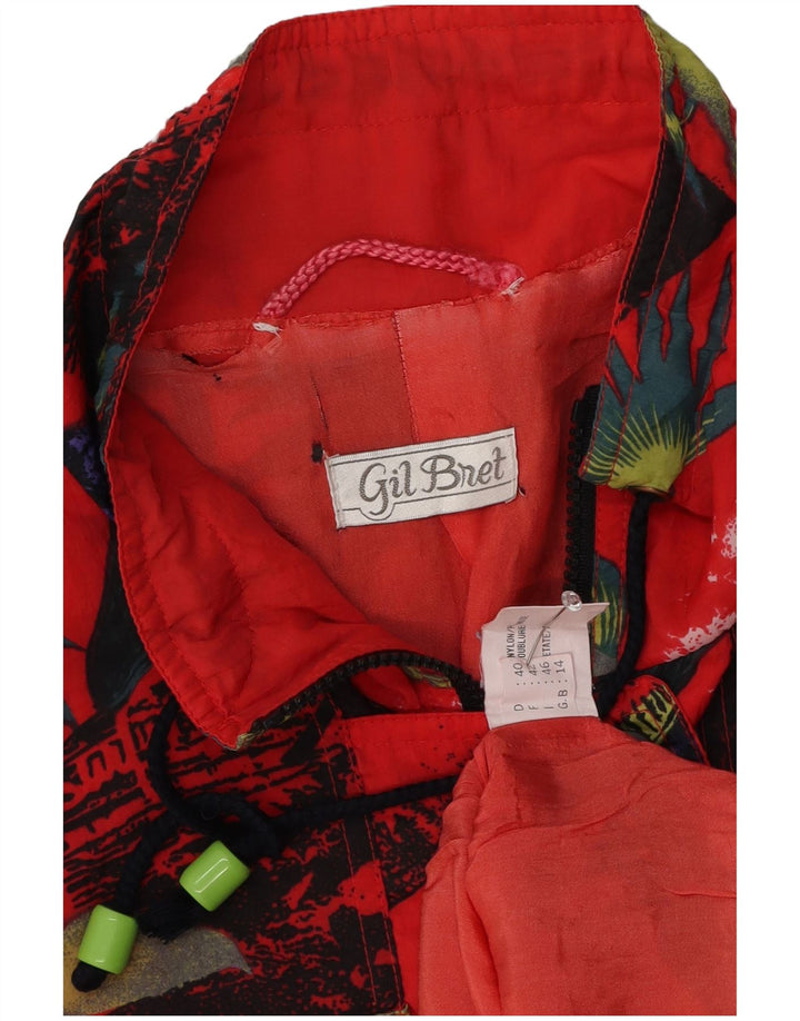 Gil Bret Damen Übergroße Windjacke UK 14 Großes rotes Blumenmuster