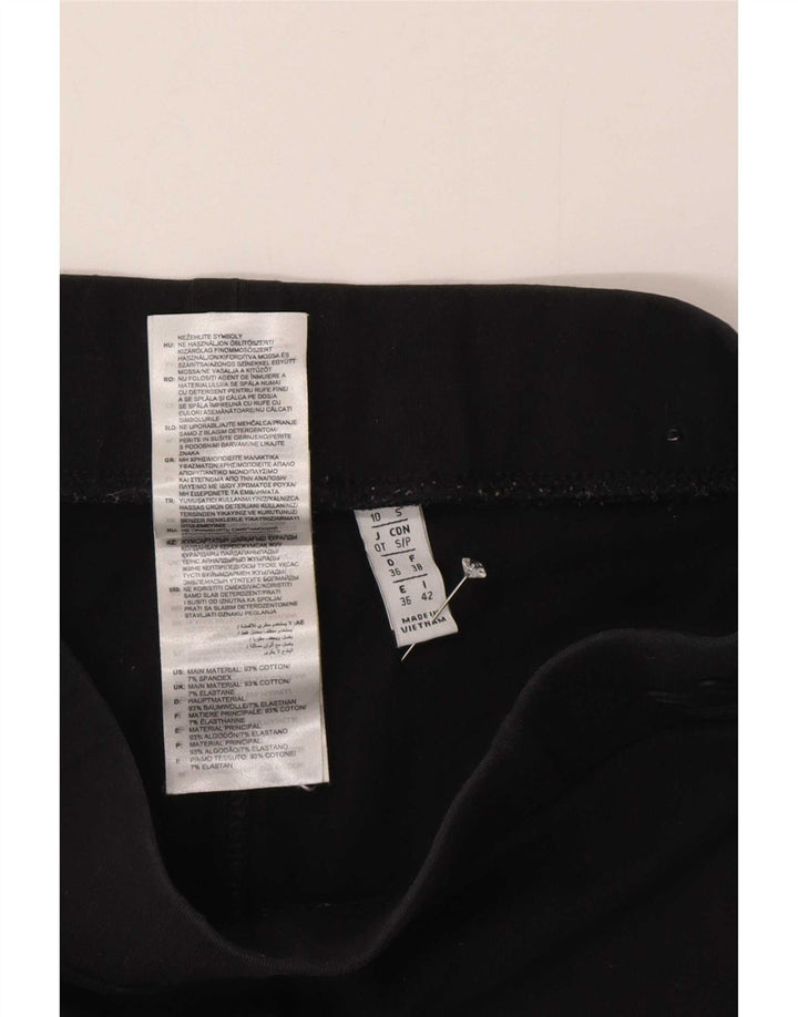 Adidas Damen Leggings UK 10 Small Schwarz Baumwolle