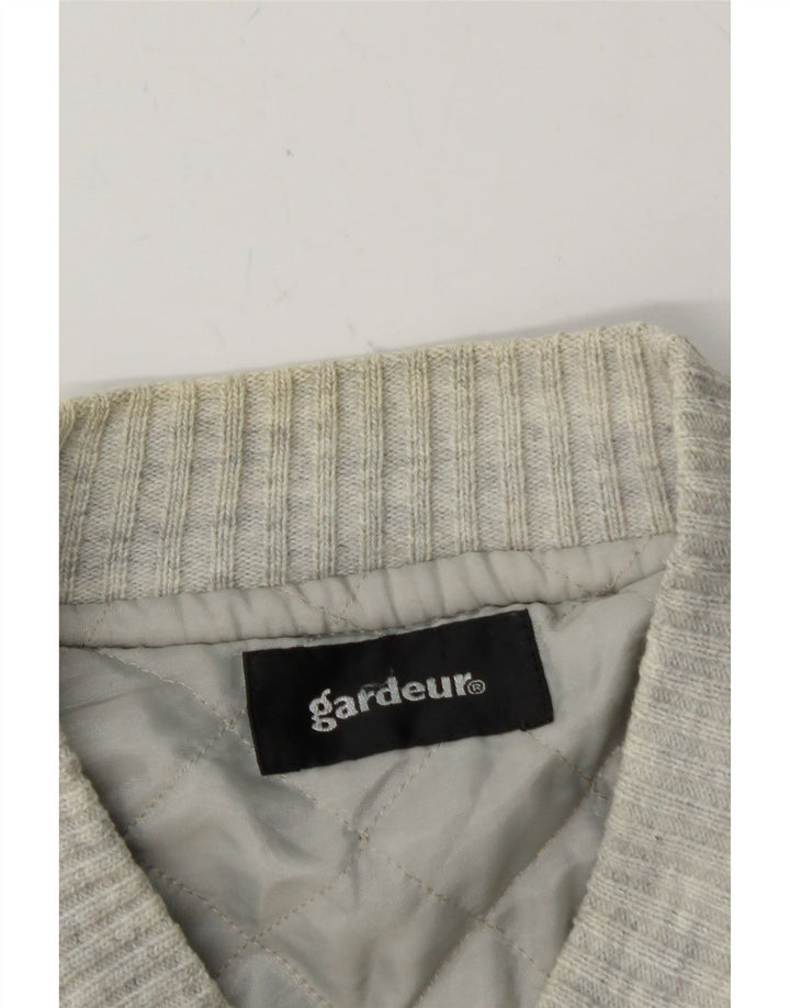 GARDEUR Mens Cardigan Sweater Large Grey Geometric