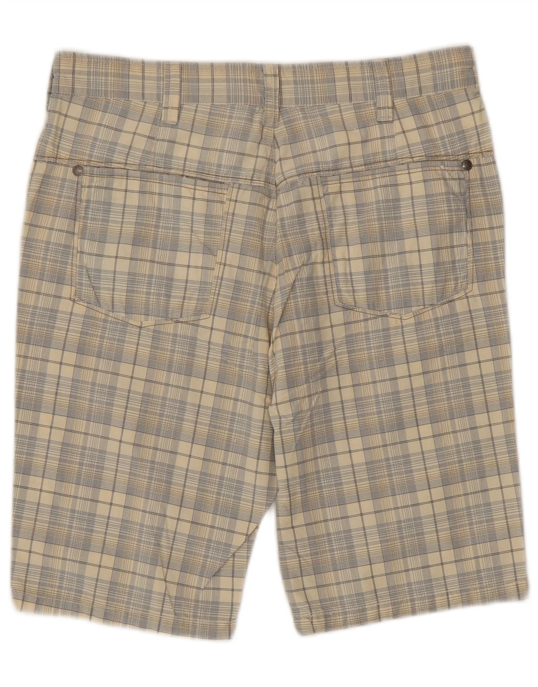 Blue Side Herren-Chinoshorts IT 46 Small W32 Beige karierte Baumwolle