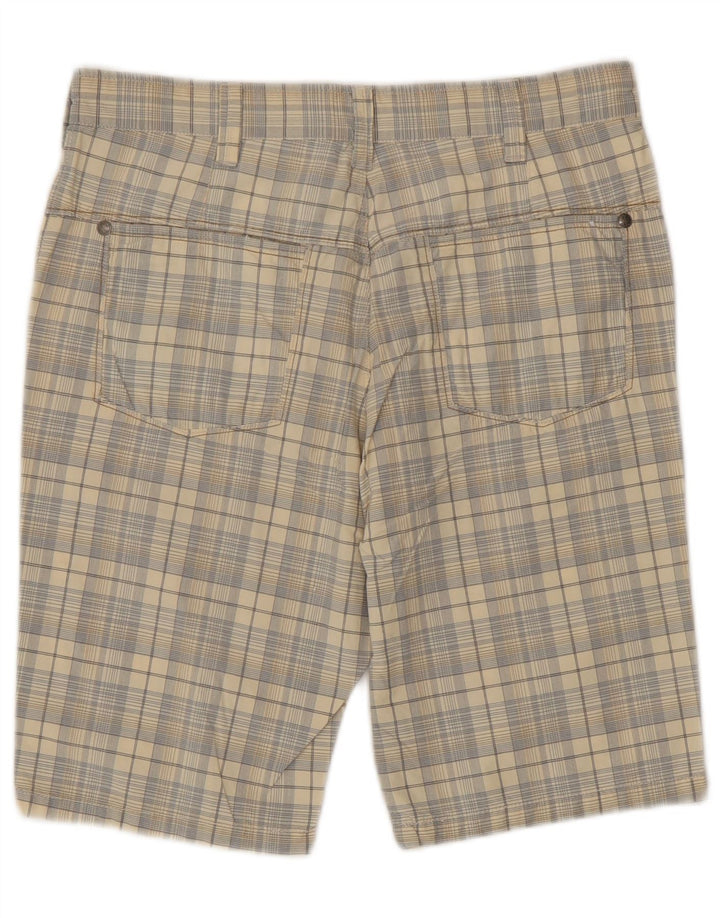 Blue Side Herren-Chinoshorts IT 46 Small W32 Beige karierte Baumwolle