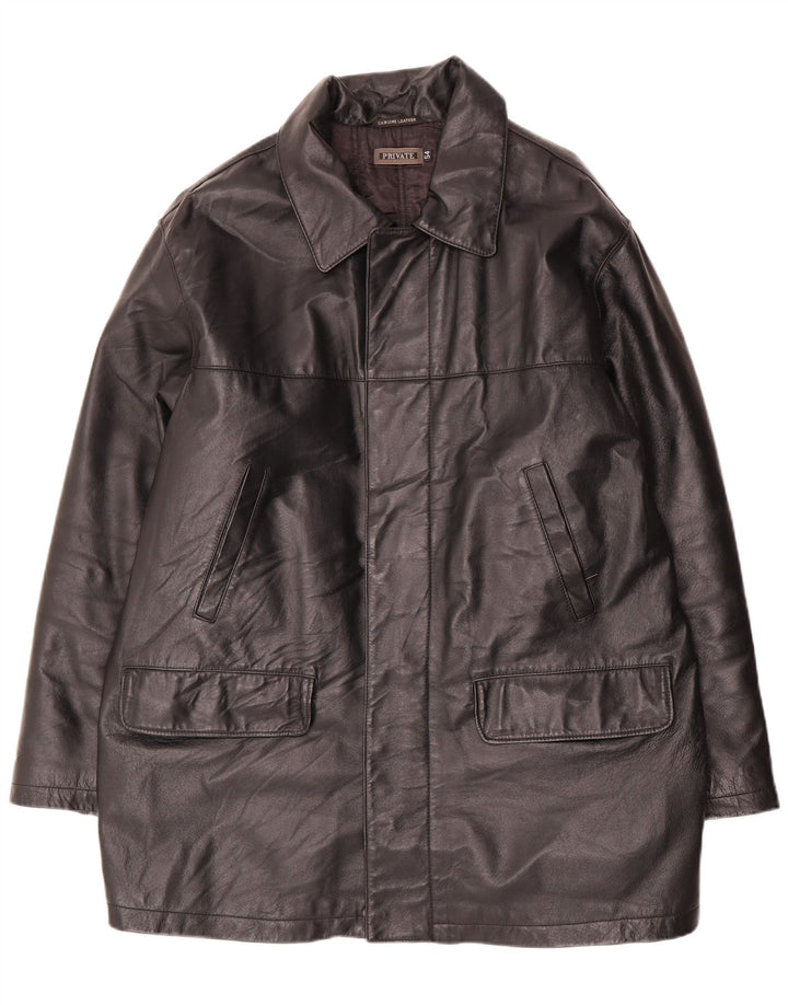 Private Herren Lederjacke IT 54 2XL Schwarzes Leder