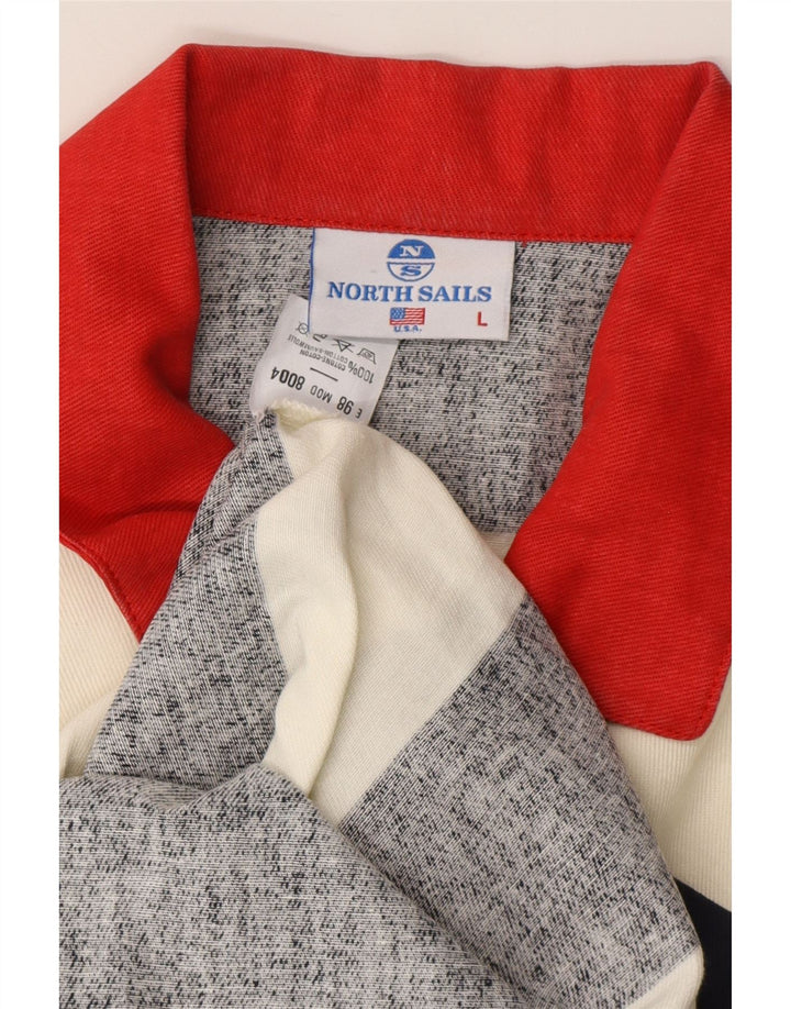 NORTH SAILS Herren Rugby-Poloshirt, groß, marineblau, gestreift, Baumwolle