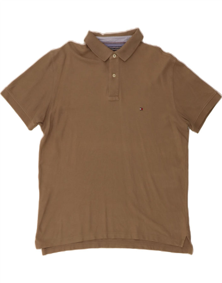 TOMMY HILFIGER Mens Regular Fit Polo Shirt XL Brown Vintage Tommy Hilfiger and Second-Hand Tommy Hilfiger from Messina Hembry 