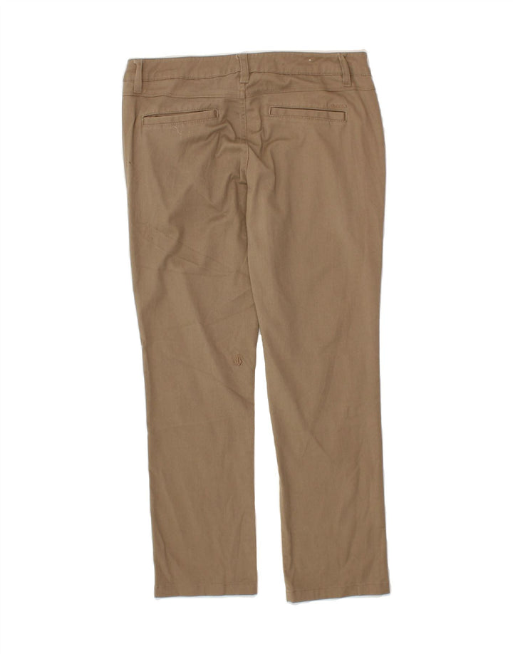 VOLCOM Womens Straight Casual Trousers US 5 Medium W30 L27 Brown Cotton Vintage Volcom and Second-Hand Volcom from Messina Hembry 